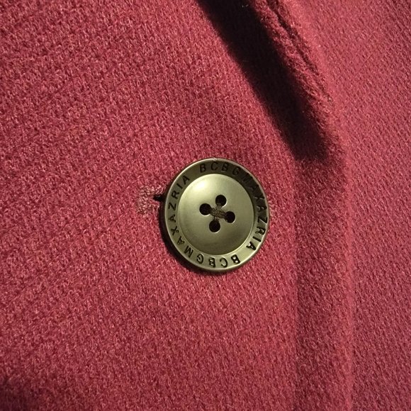 NWT BCBG NOTCH COLLAR SINGLE-BREASTED RIDING COAT in RASPBERRY - Picture 7 of 7